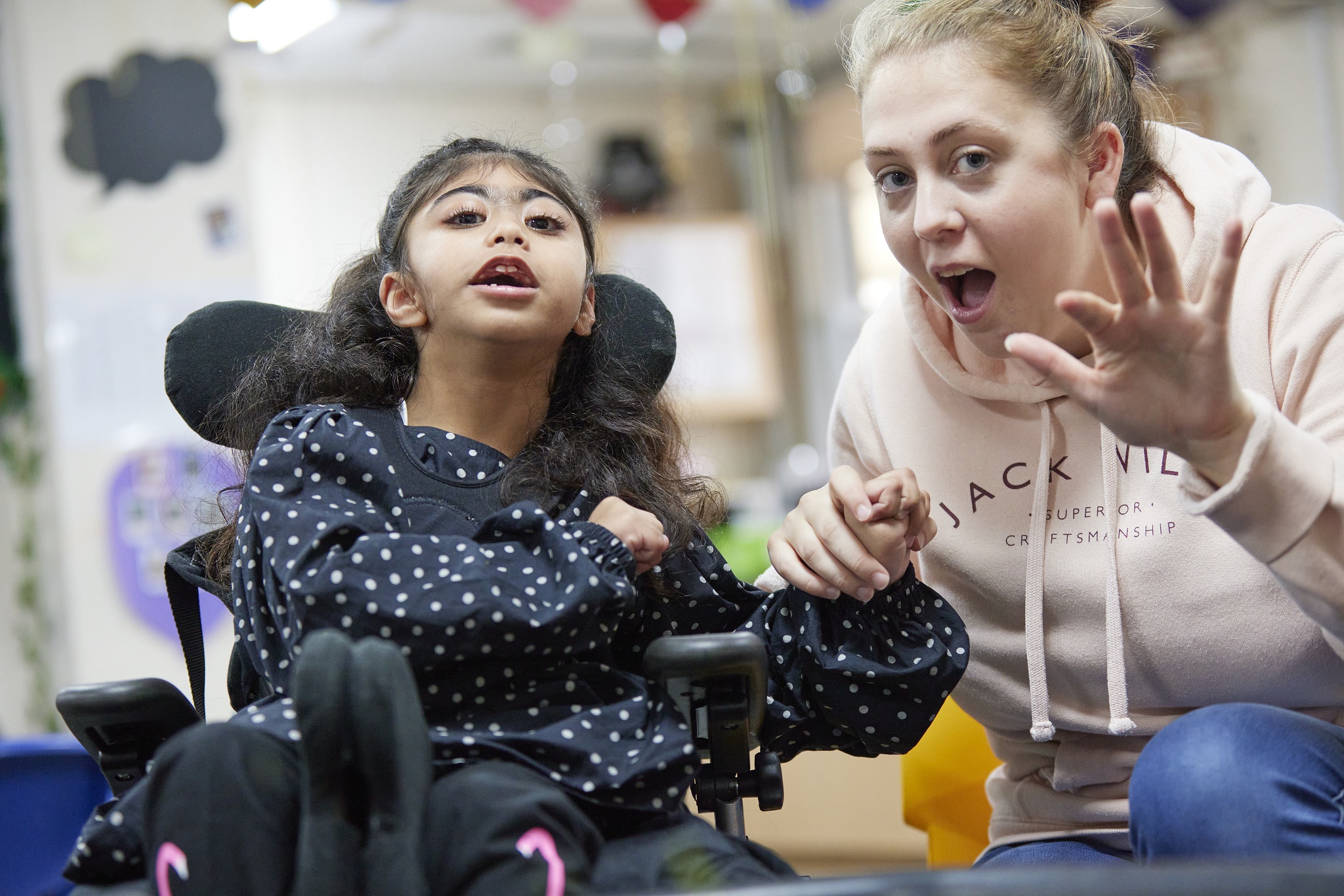 Pupil and support staff member
