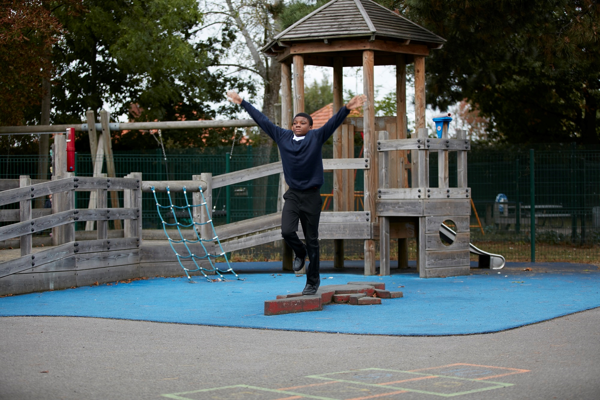 Pupil in the playground